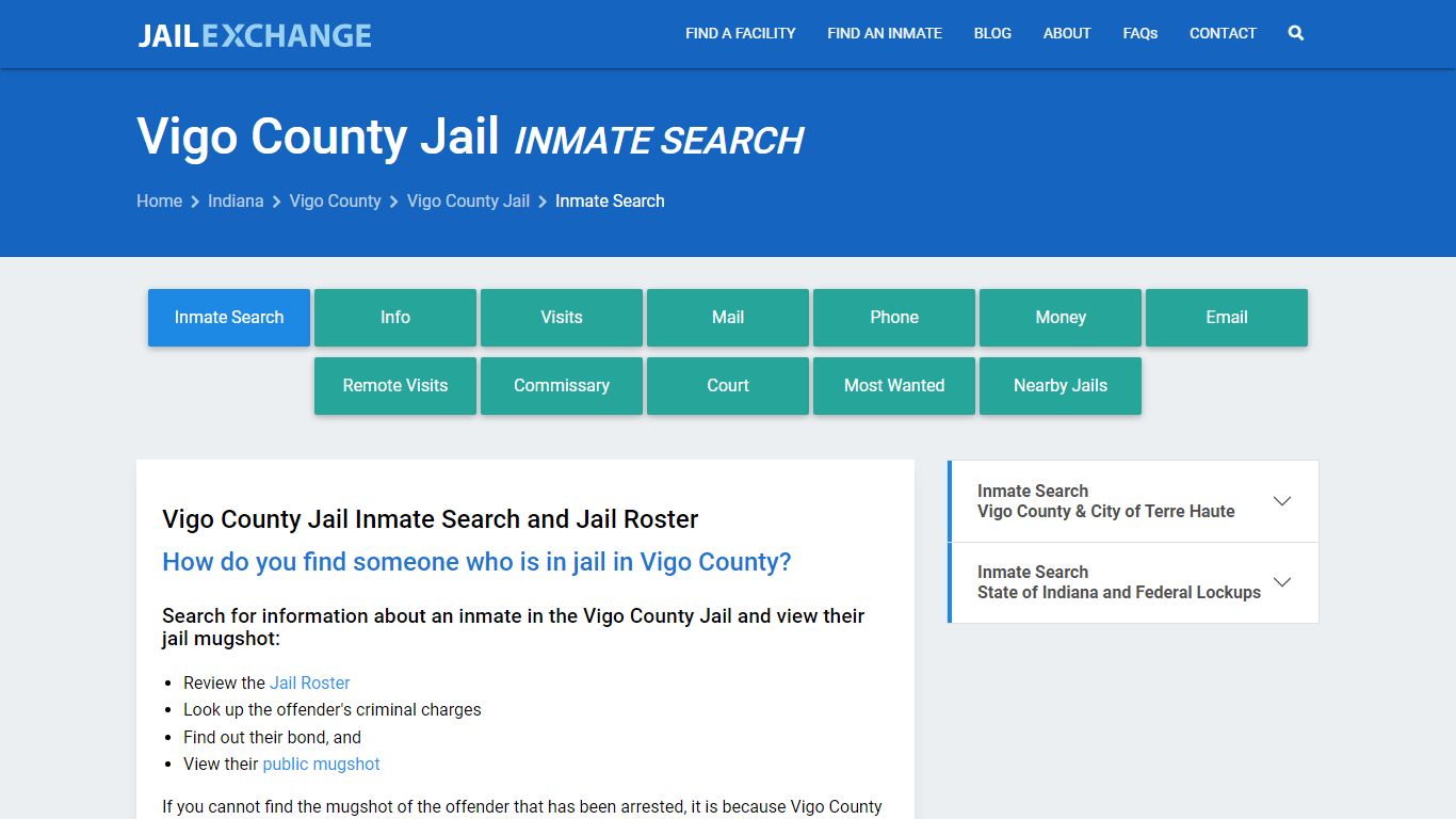 Inmate Search: Roster & Mugshots - Vigo County Jail, IN